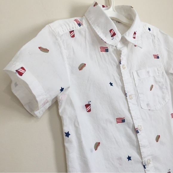 Carter's little boys white button up short sleeve shirt XS/4-5 - Picture 10 of 12